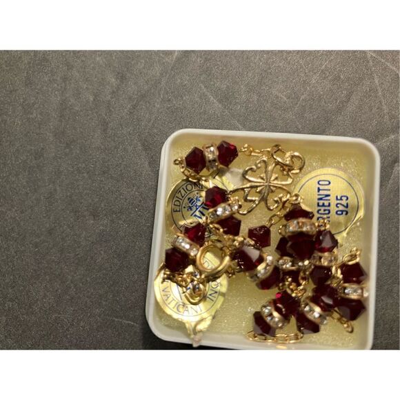 Vatican Museum Red Crystal Bracelet 925 - Picture 3 of 8